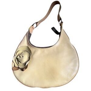 Couture Donald J. Pliner shoulder bag yellow leather green flower